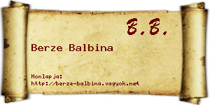 Berze Balbina névjegykártya